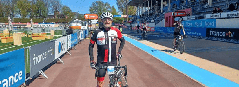 Christophe GASSINE le 12 avril 2025 sur le Paris-Roubaix amateur